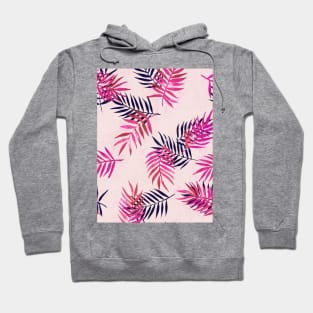 Pink Palm Pattern Hoodie